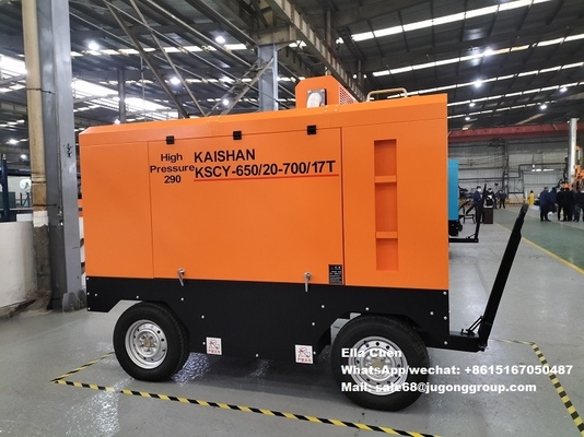 KSCY-650/20-700/17 18m3/Min 650CFM 20bar 17bar पोर्टेबल रोटरी गैस पेंच एयर कंप्रेसर पेंच कंप्रेसर