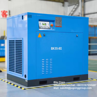 इलेक्ट्रिक 55kw 100hp 10m3/min 8 बार हवा कंप्रेसर रोटरी गैस कंप्रेसर BK55-8G